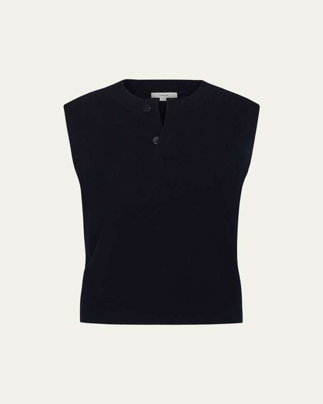 Sleeveless Henley Shell